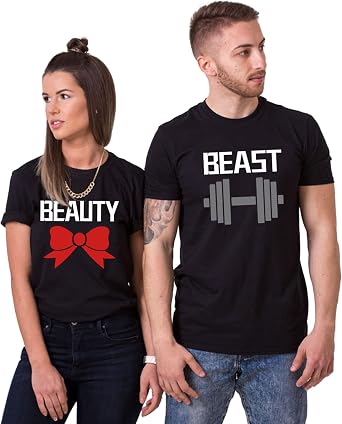 Matching Couple T-Shirt Dinosaur Graphic Print 100% Cotton Comfort Fit His and Hers Couple Shirt 1 Piece