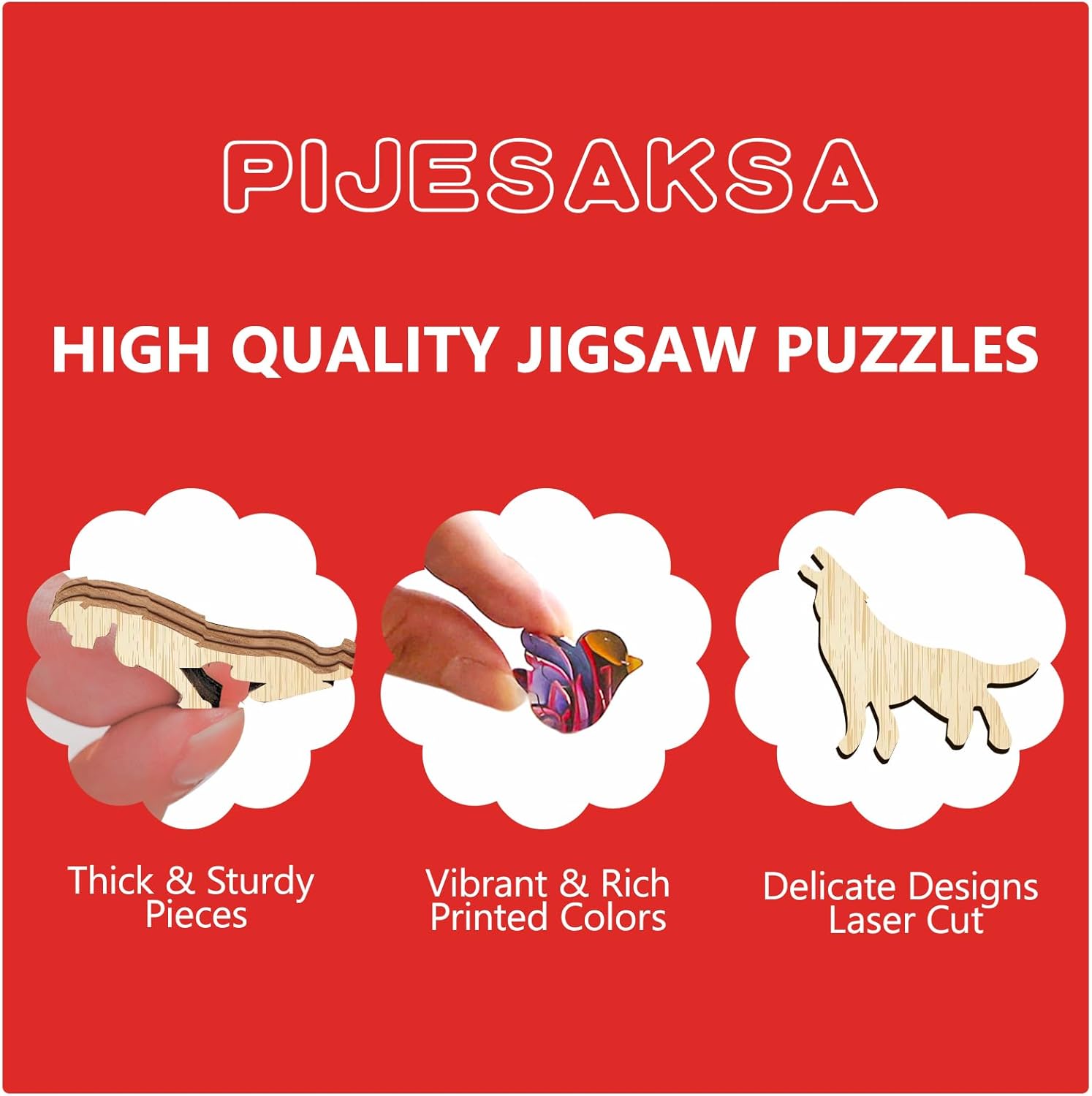Wooden Puzzles for Adults, Free Butterfly Wooden Jigsaw Puzzle for Adults, Independence Day Wood Puzzles Adult, Unique Shape Puzzle, Fun Gifts for Family & Friends (L-13.4 * 13.4in -270 Pieces)