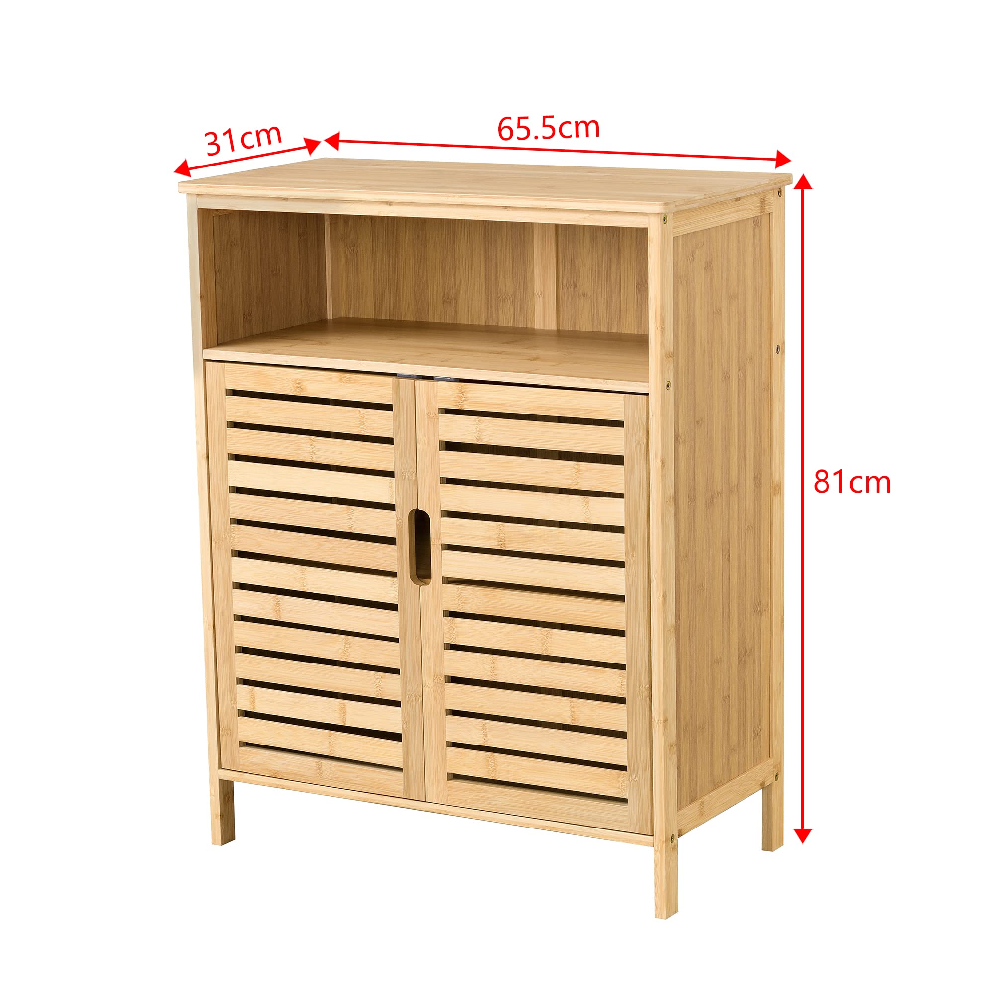 [en.casa] Mueble Baño Eslöv 3 Compartimentos bambú 81x66x31cm Natural