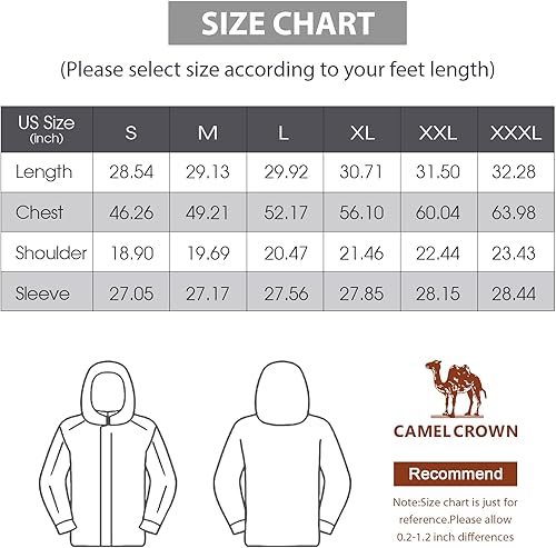 Miniatura 6 de CAMEL CROWN Chaquetas de esquí impermeables para hombre, abrigo de nieve de invierno cálido con capucha desmontable, chaqueta de lluvia resistente