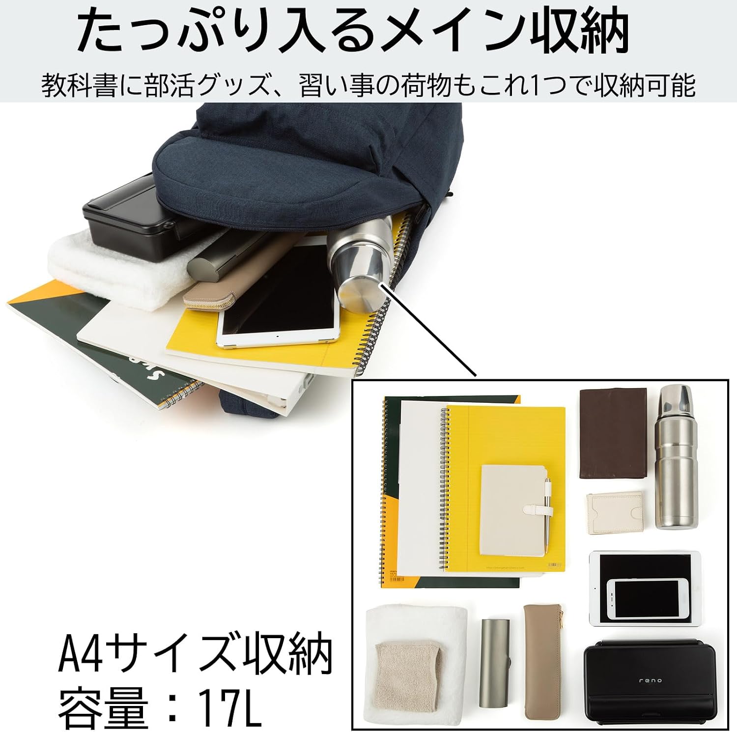 Champion([チャンピオン) Casual Bag, Navy, H45×W32×D15cm