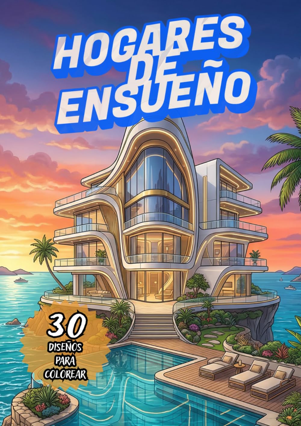 Hogares de Ensueño: Libro para Colorear para Adultos: Casas de Lujo, Interiores Elegantes y Espacios Inspiradores | Libro Antiestrés de Diseño y Decoración