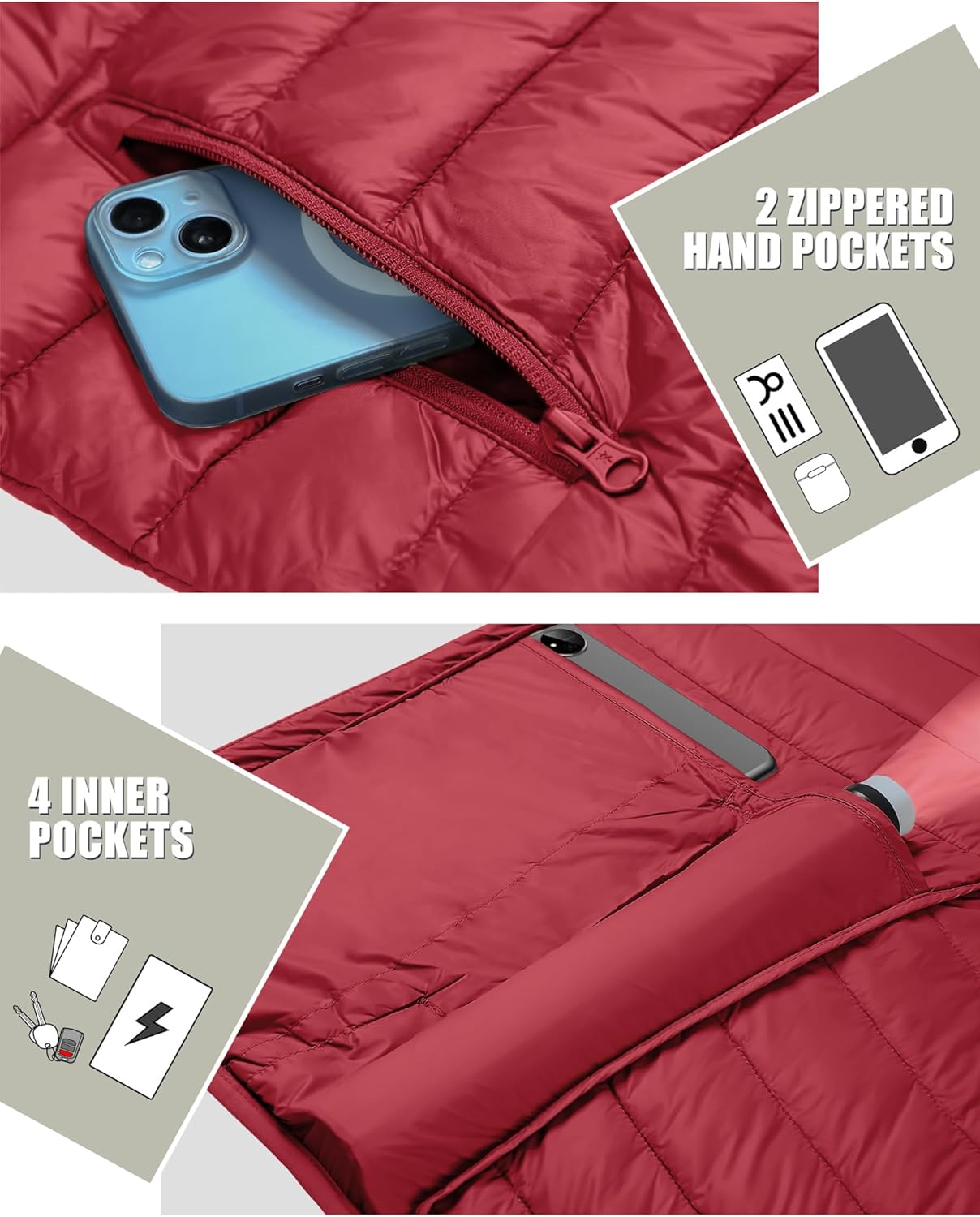 Pioneer Camp Mens Lightweight Packable Puffer Jacket Hooded Insulated Thermal Puffy Winter Jackets for Running Travel - Image 5