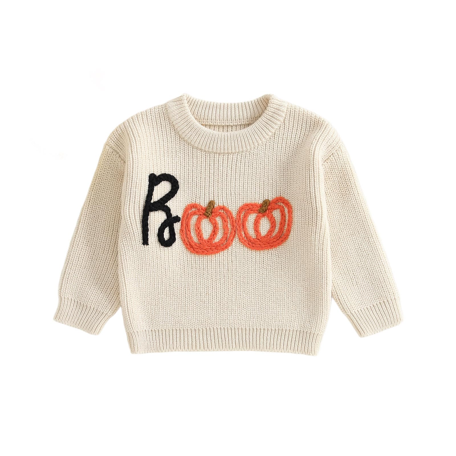 LSFYSZD Toddler Baby Girls Boys Halloween Pumpkin Sweaters Long Sleeve Crew Neck Winter Warm Knitwear Pullover Jumpers Top — view 153