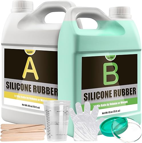 Kit de fabricación de moldes de silicona, goma de silicona líquida de 170 onzas para hacer moldes de bricolaje, relación de mezcla elástica 11,