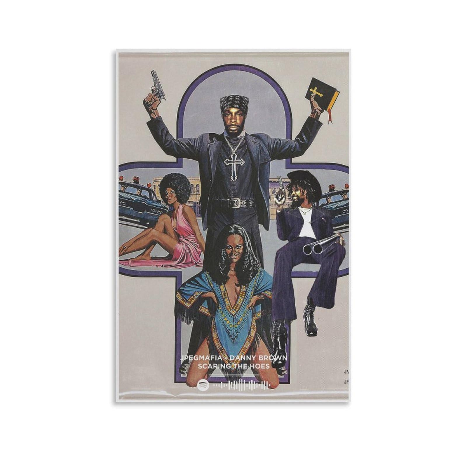 ERTF SERGYJpegmafia-Danny Brown - Scaring The Hoes Canvas Poster Wall Decorative Art Painting Living Room Bedroom Decoration Gift Unframe-style24x36inch(60x90cm)