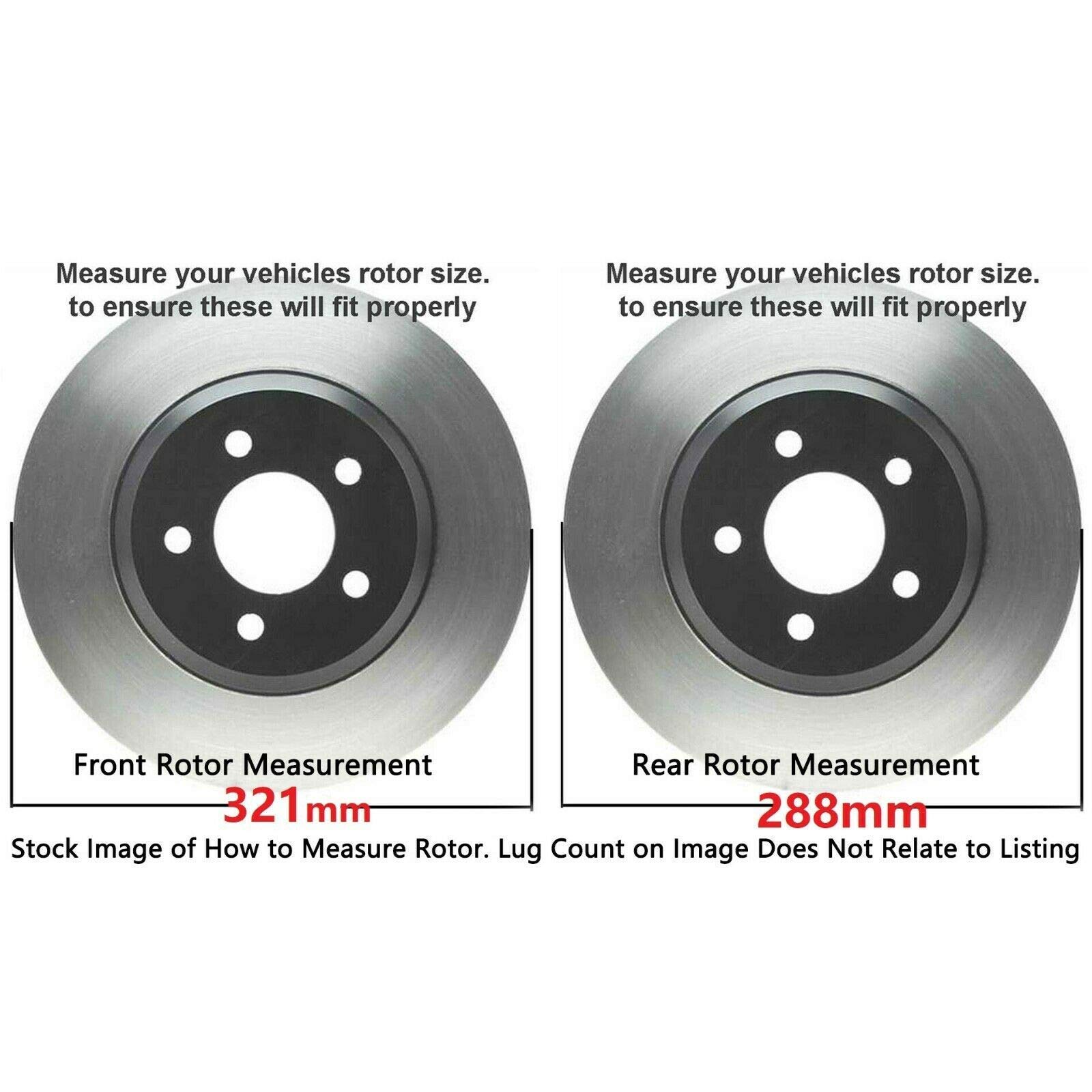 Front Brake Rotor & Ceramic Pad Kit For 2005-2008 Audi A4 Quattro - 321mm Vented