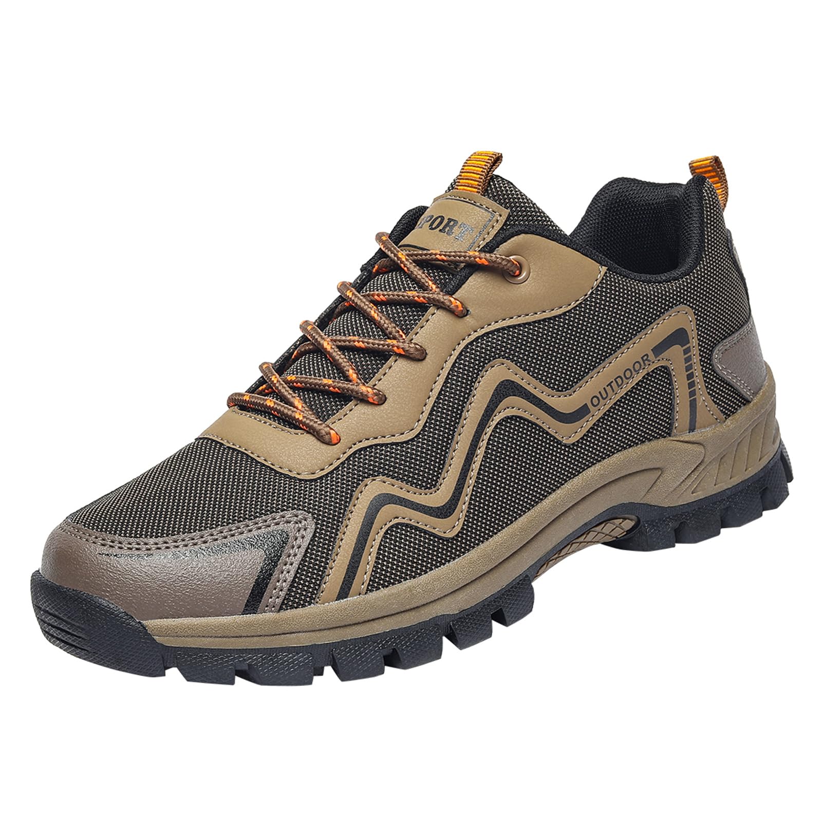 Wanderschuhe Für Herren Zum Wandern Reisen rutschfest Leicht Für Outdoor Camping Arbeit Sneakers Low Top,Braun,44 EU