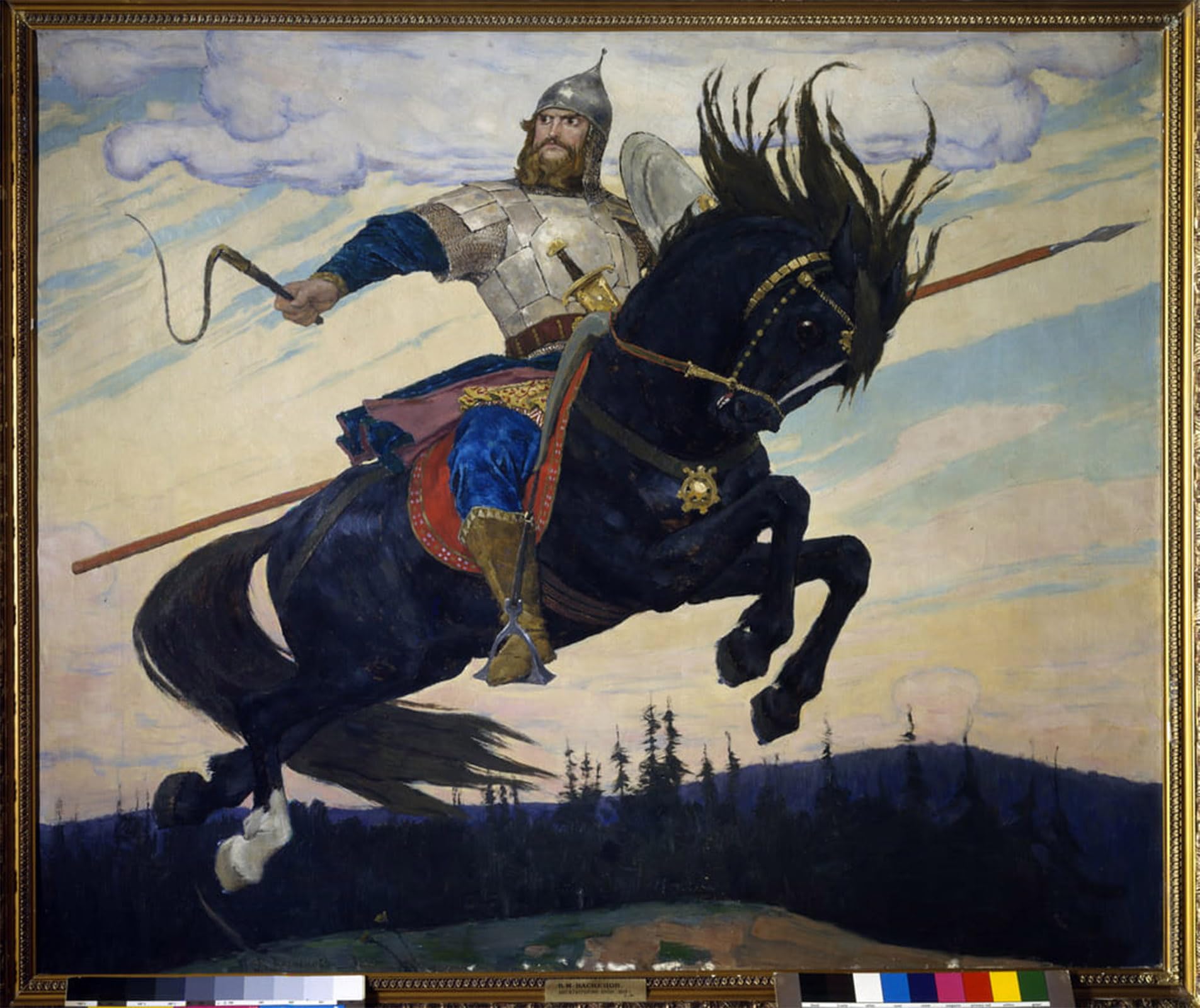 ARTXLXXBN Famous Print Painting Colorful Art Print Ilya Muromets Heros Legendaire Russe by Mikhailovich Vasnetsov Canvas Art Decorations for Home Decor 60x90cm