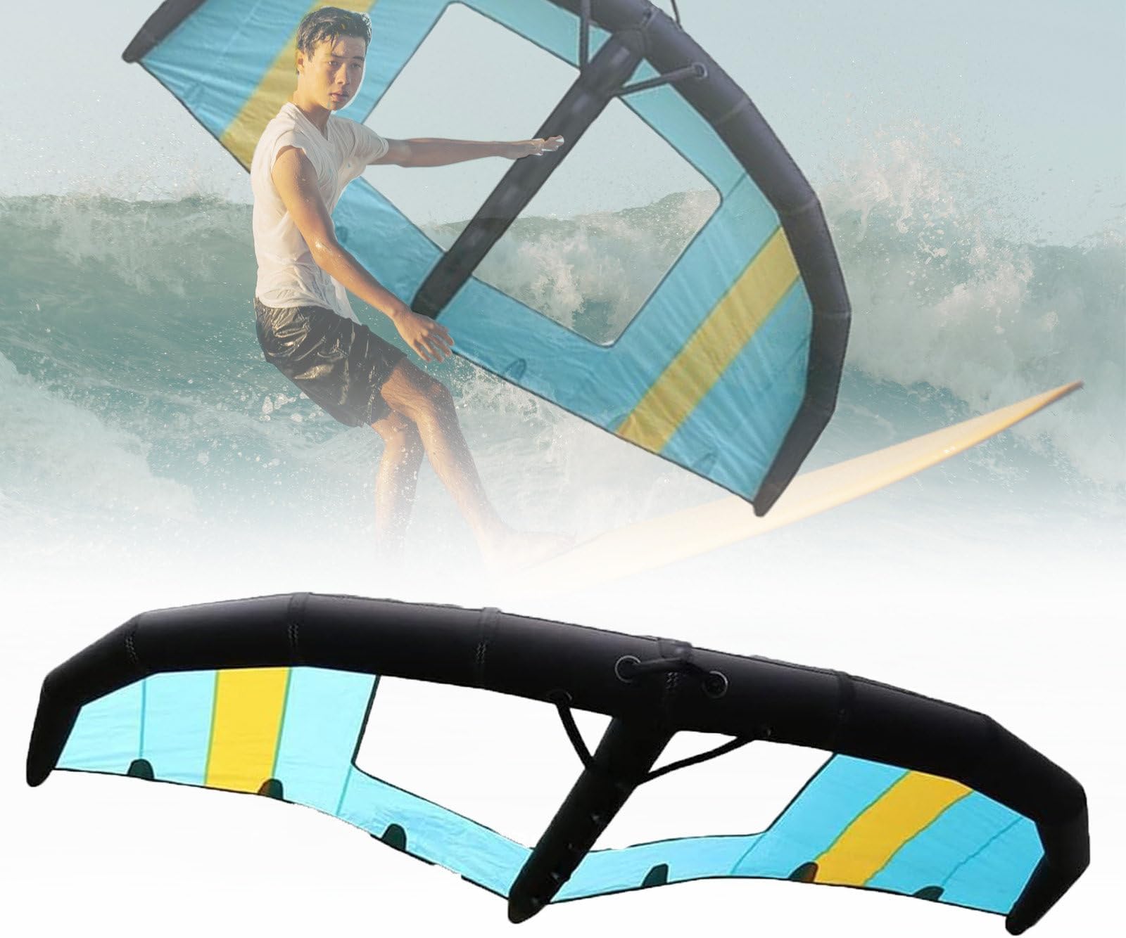 Inflatable Wing Foil for Hydrofoil Board – Wind Wing for Wing Surfing, 4㎡ 5㎡ 6㎡ High Performance Foil Wing, Portable for Water and Snow Sports