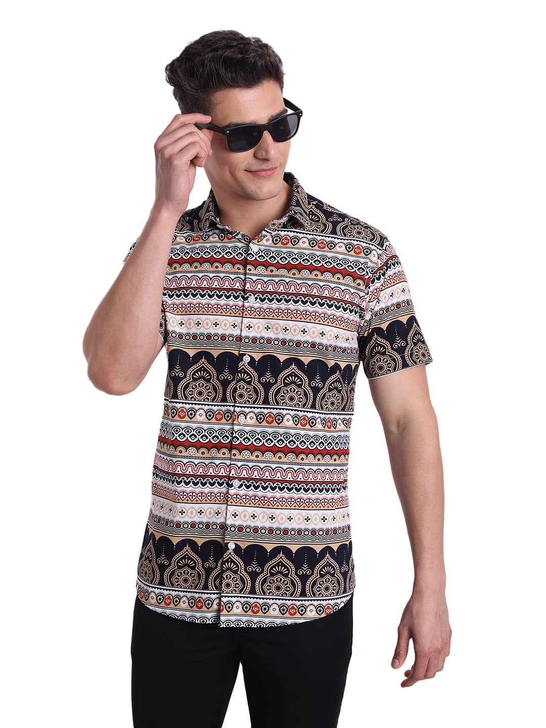 Slim Fit Cotton Casual Printed Shirt for Men