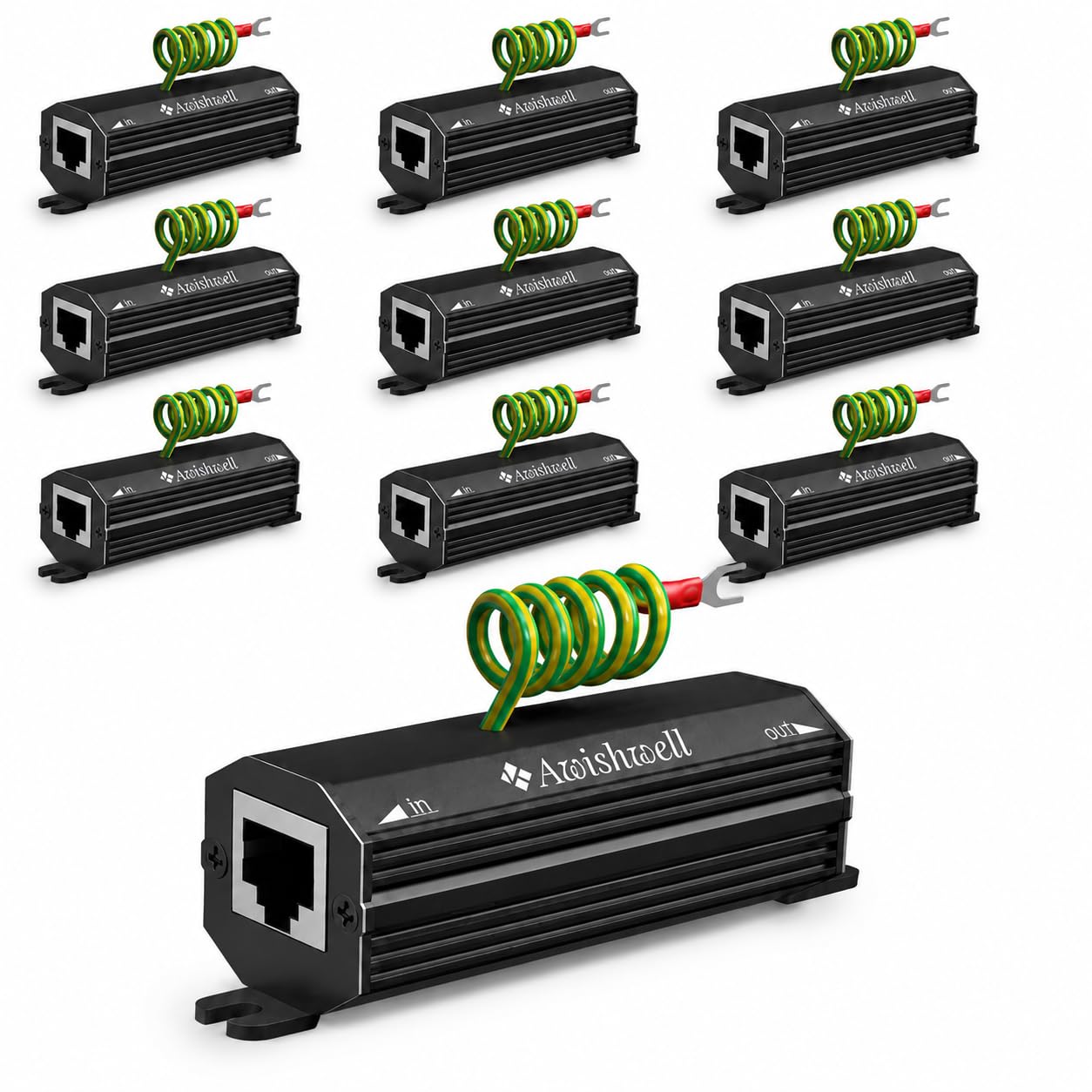 Gigabit Ethernet Surge Protector, PoE++ Metal Shielded Lightning Arrestor