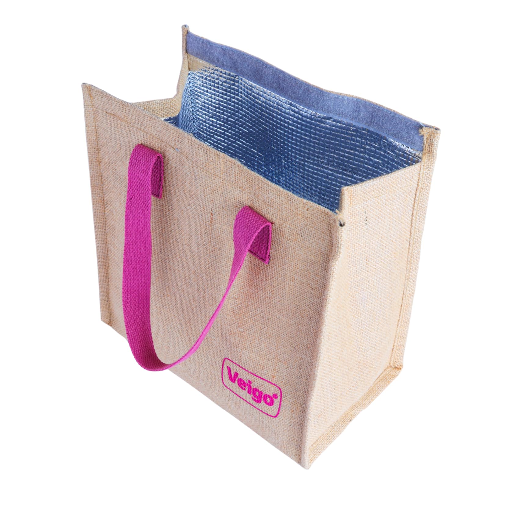 Veigo Insulated Pink Jute Lunch Bag Tote With Two Parallel Handle And Super Spacious For Carrying Everyday Essentials|1 Year Warranty|Unisex (Men And Women) (B0CS6HYGDS) Amazon Price History, Amazon Price Tracker