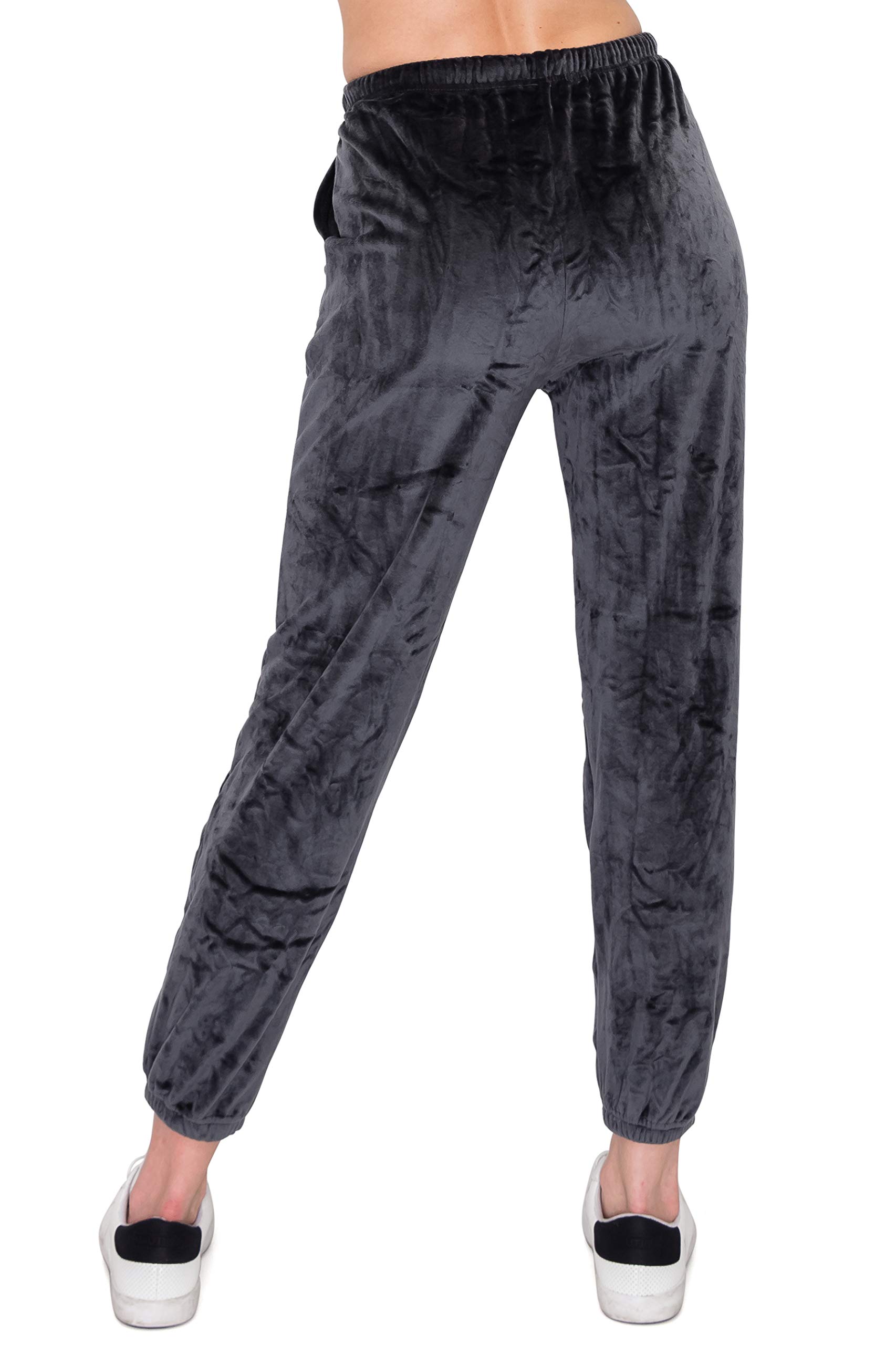 ALWAYS Pantalones de felpa mullidos para mujer, súper suaves, cálidos, cálidos, de invierno, para dormir, para dormir - gris - Small