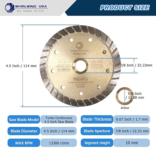 Vista 63 de LSS - Sierra de potencia para corte seco o húmedo, de uso general, cuchillas segmentadas de diamante para ladrillo de mampostería/pavimentadoras