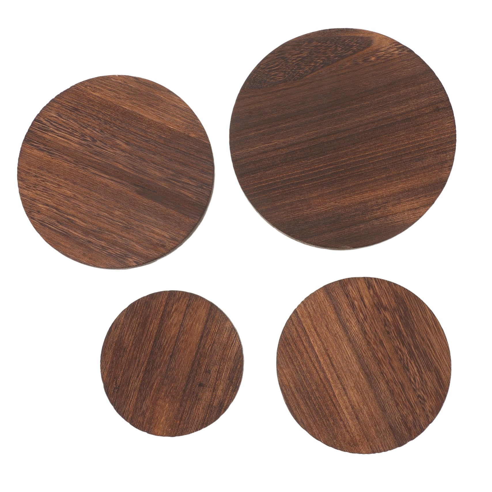 4pezzi Espositore in Legno da Alzata in Legno Rotondo Stile Fattoria Supporto per Vasi per Piante da Interno Artigianato e Gioielli Alzata in Naturale per Esposizione da Tavolo