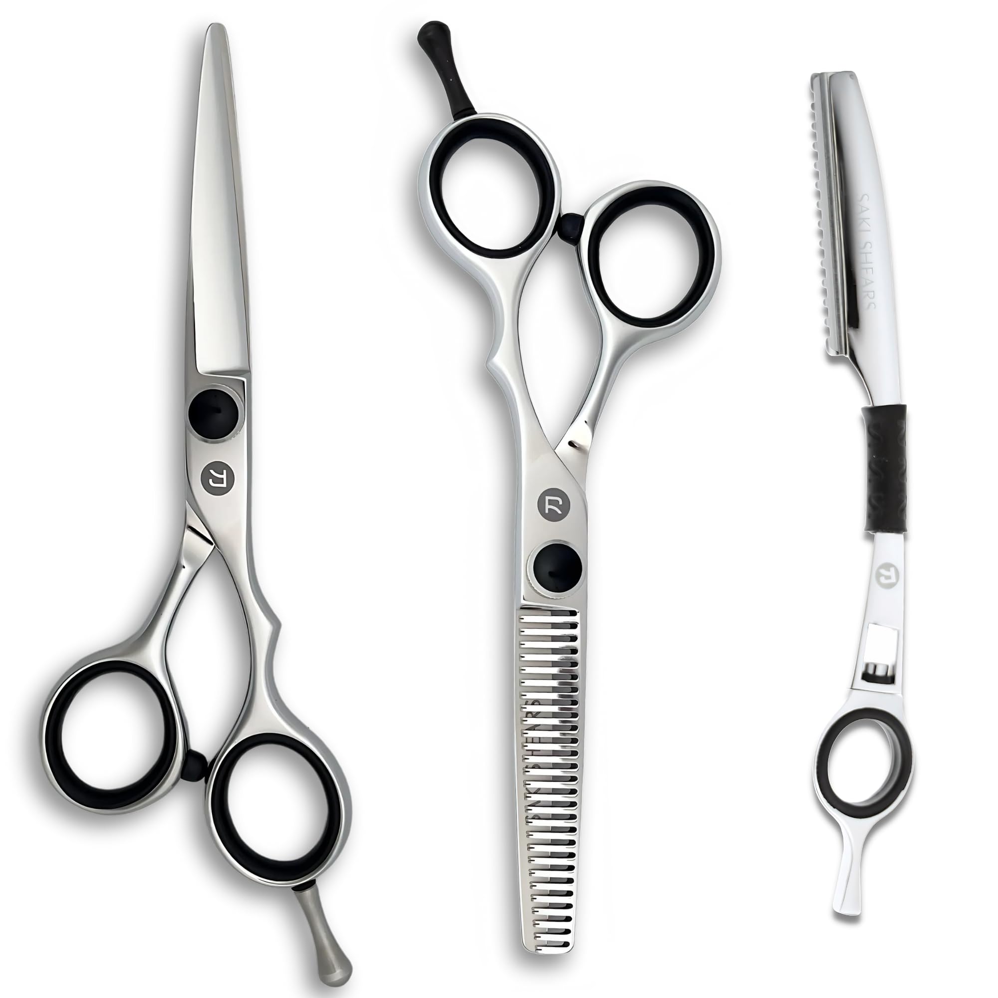 Saki Makoto Professional Hairdressing Scissors and Thinning Shears Set for Professional Hair Cutting - 5.5" 440C Stainless Steel