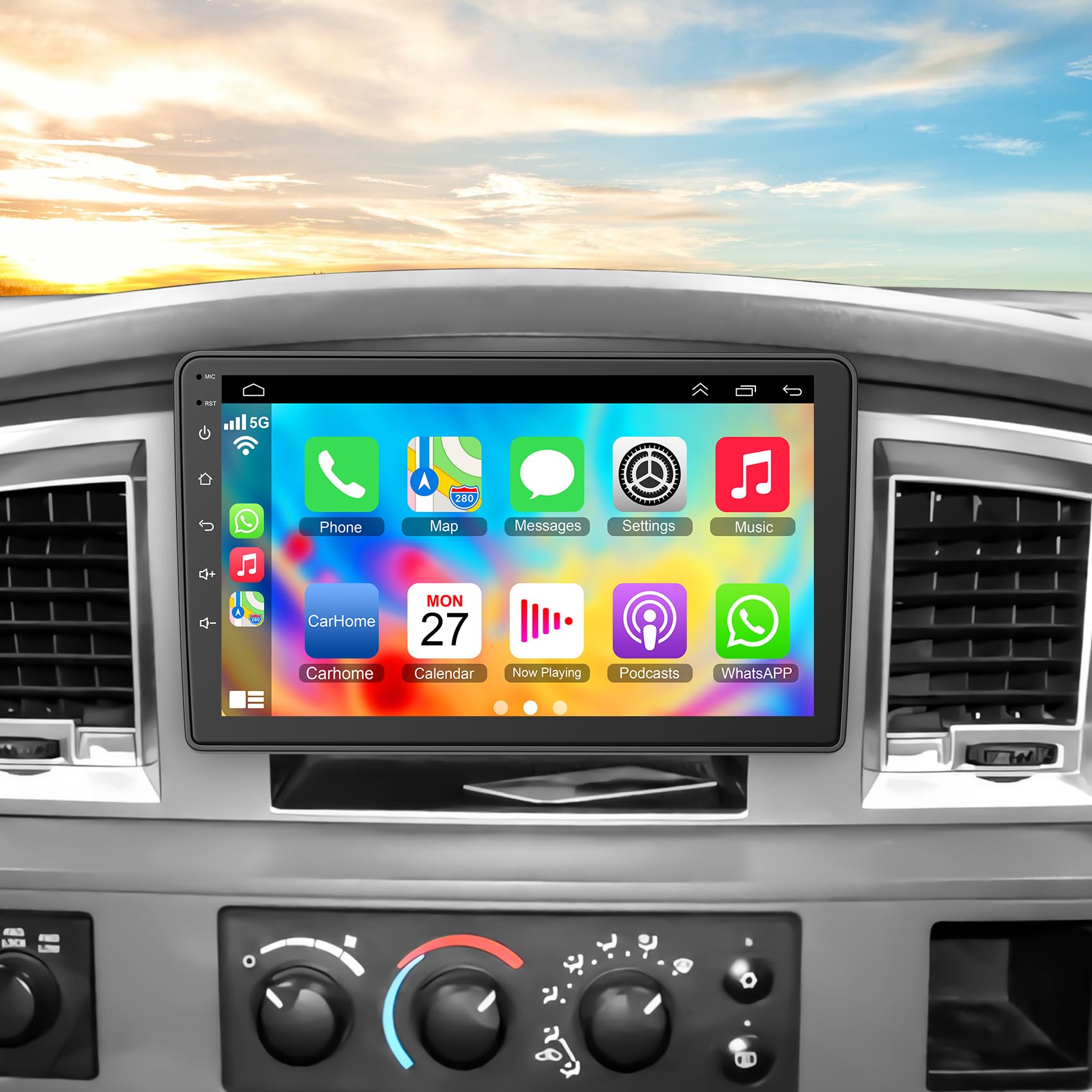 Photo 1 of ***FOR PARTS MISSING HARNESS/ NON-FUNCTIONAL** 9" Android 13 Car Radio for Dodge Ram 1500/2500/3500 (2006-2008), Dodge Durango (2005-2008), Jeep Grand Cherokee (2005-2009) – 4GB RAM + 64GB ROM CarPlay Screen