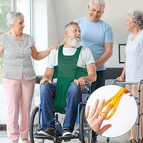Miniatura 4 de Cinturón de seguridad para silla de ruedas, chaleco antideslizante de apoyo para el torso con 2 unidades de masajeador de rodillo de dedos para