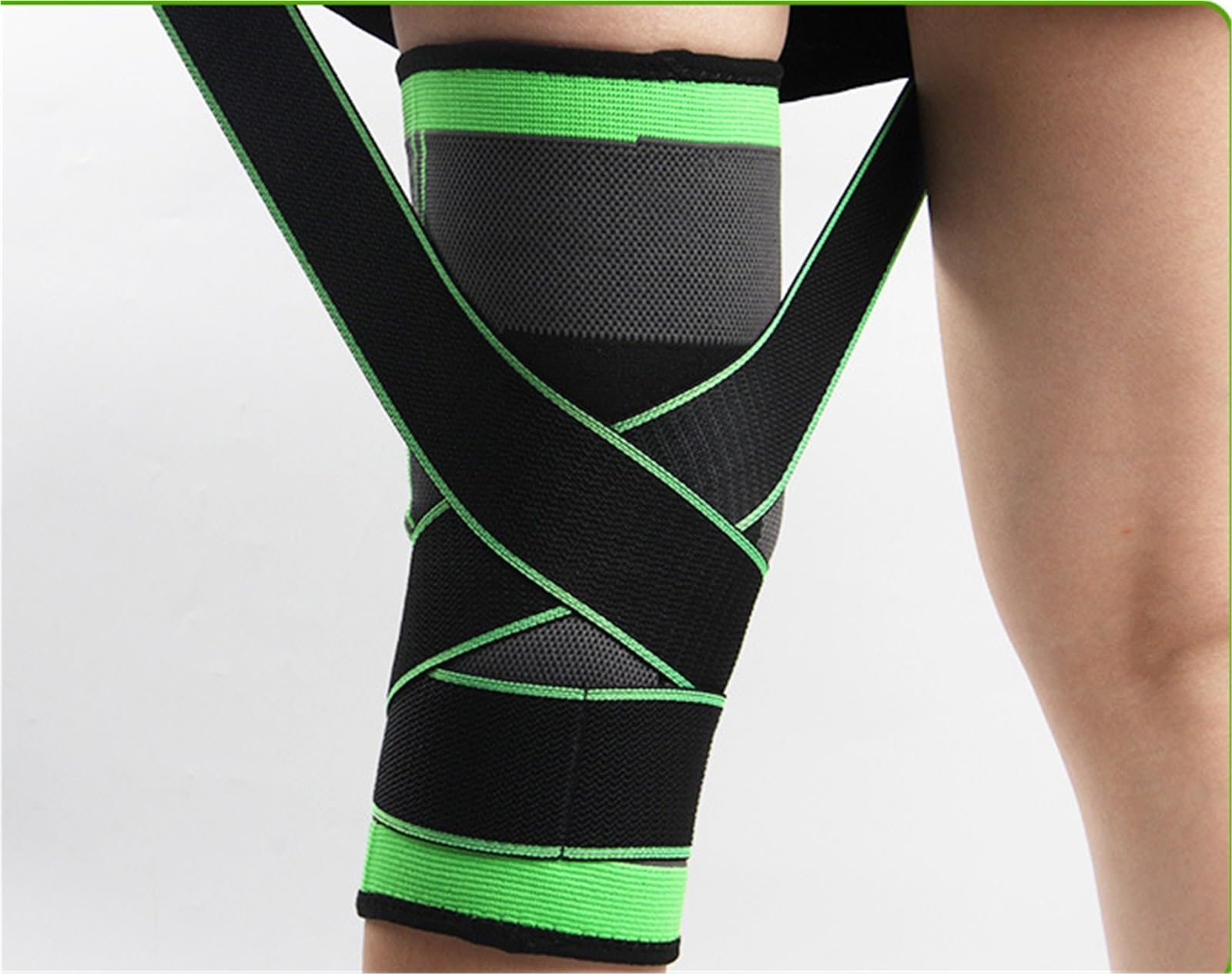 Elásticas Rodilleras Rodillera De Compresión con Correas For Rodillas Cuando Se Trabaja, Corre, Levanta Pesas Deporte Soporte Rodilla | Black,XXL