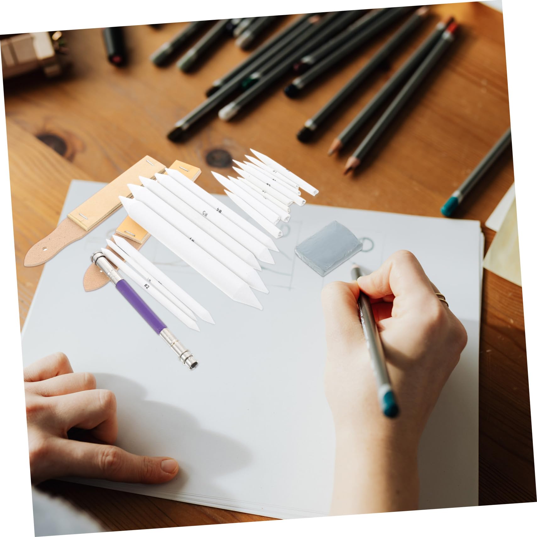 STOBOK 2 Sets Skizzenpapier-Stifte-Set Kunstwisch-Mischstümpfe Zeichenbedarf Radiergummi Schattierungsstift Werkzeug Kohle Mischpapier-Mischstümpfe Mischstümpfe Zum Zeichnen