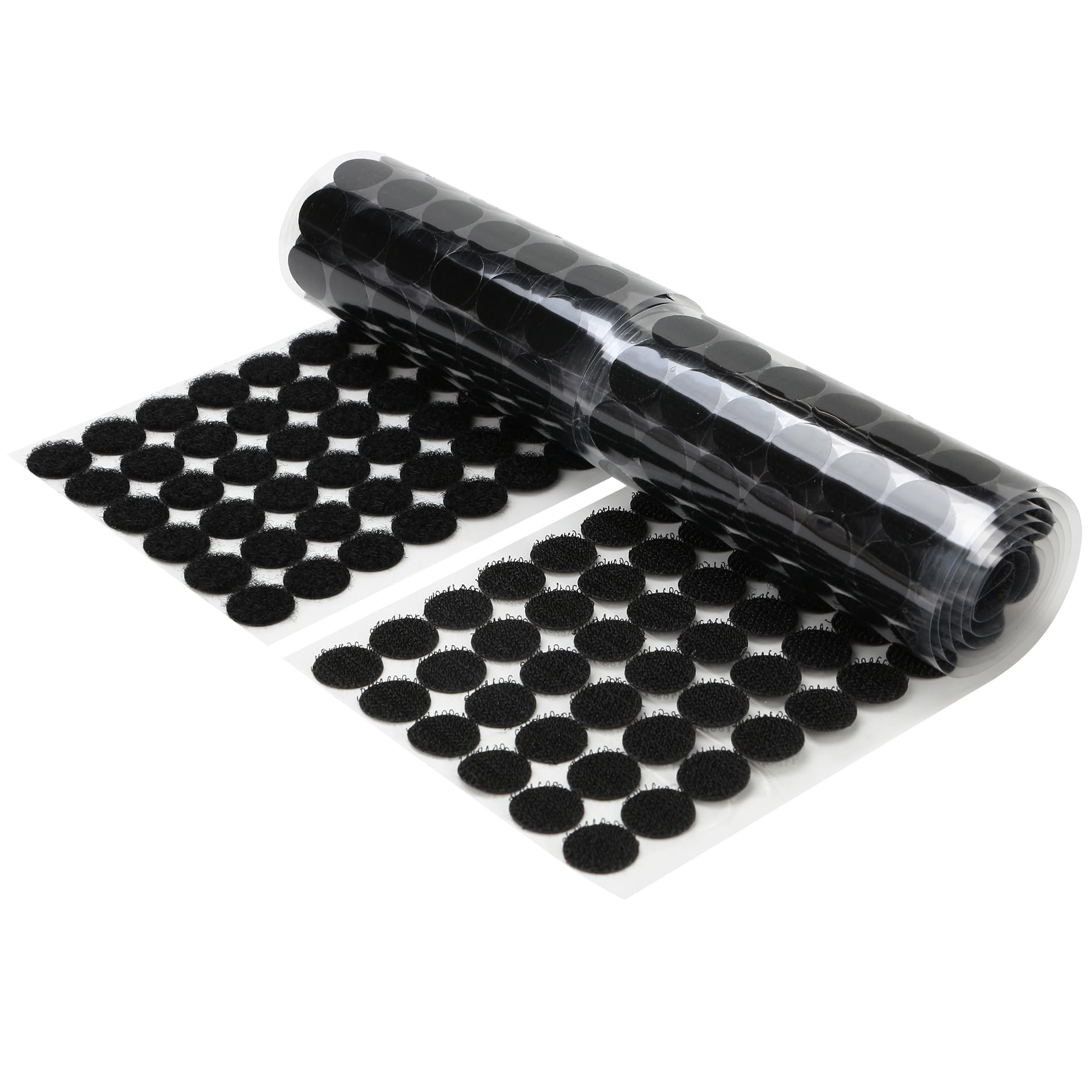 LLPT Hook Loop Dots 0.6" Diameter 600PCS (300 Pairs), Black