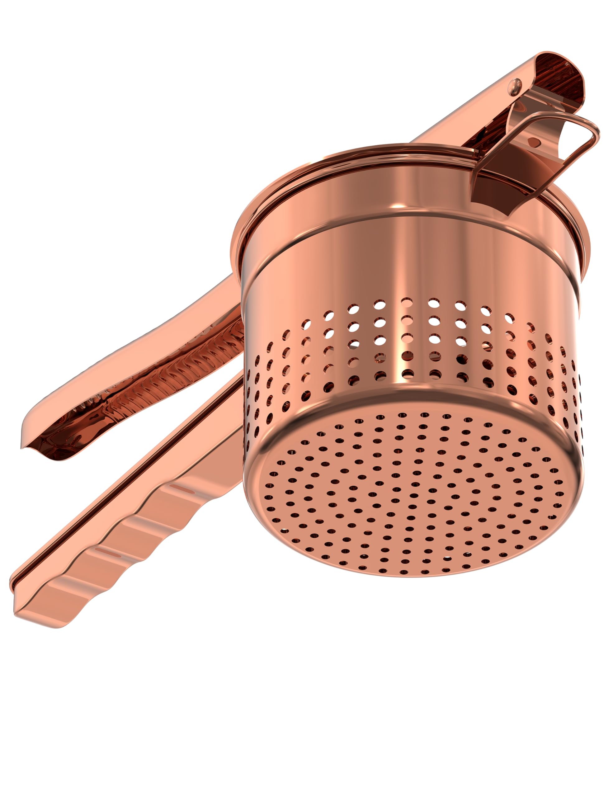 Livilord Large 15oz Potato Ricer, Heavy Duty Stainless Steel Ricer for Mashed Potatoes, Sweet Potato Masher Kitchen Tool with Ergonomic Handle, Press and Mash Kitchen Gadget, Rose Gold