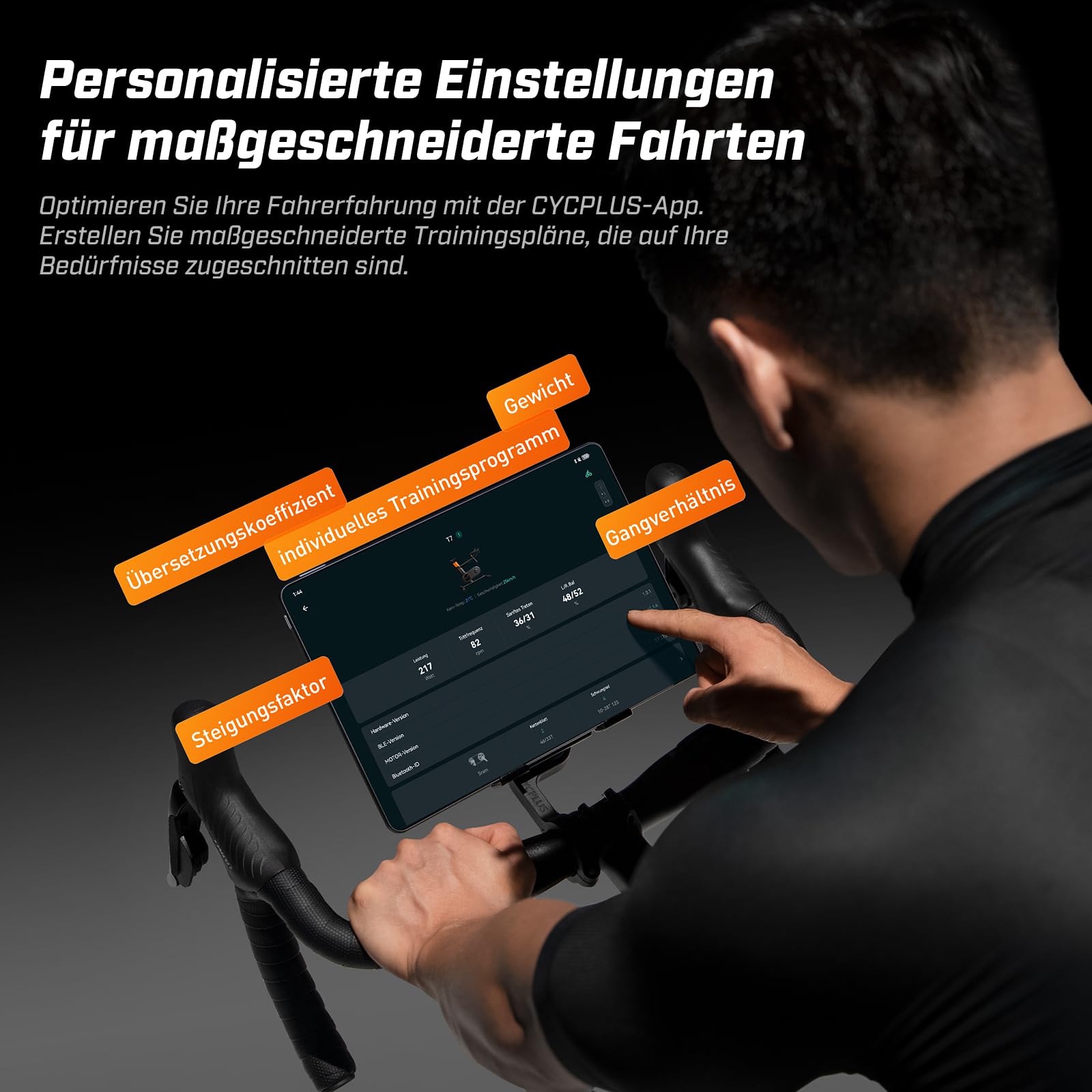 CYCPLUS T7 Smart Fahrradtrainer, 2200W Motor, 20% Steigungssimulation | Platzsparendes Design, bürstenloser Motor, BLE & ANT+ Dual-Modus, Virtuelles Schalten, Bergauf-/Bergab-Simulation