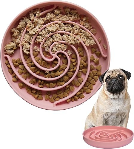 Cuencos de Alimentación Lenta para Perros, Cuenco de Rompecabezas para Cachorros de Silicona Apto para Lavavajillas y Microondas con Diseño