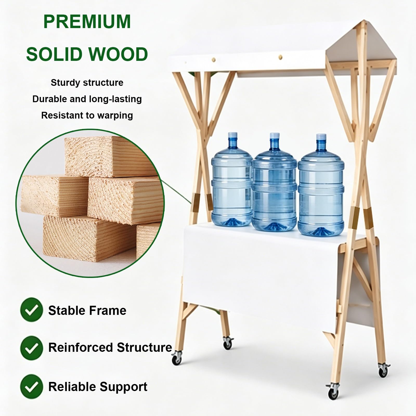 Espositore Portatile per Bancarelle con Tendalino, Carrello Commerciale Pieghevole, Carrello Mobile su Ruote, Adatto A Venditori E Stand Gastronomici(Blue 1,150cm/59in)