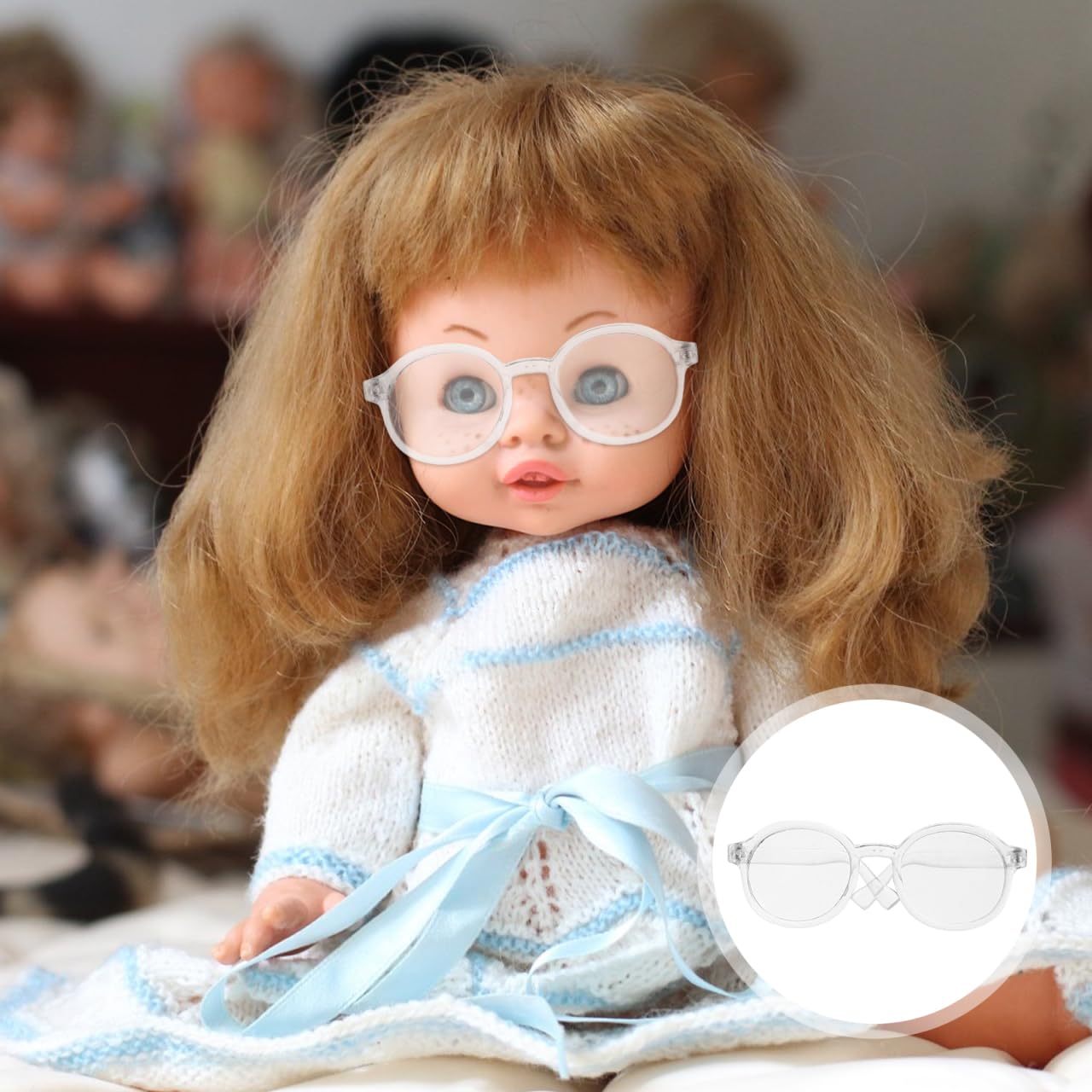 NUOBESTY 20 cm Occhiali da Bambola Peluche Bambola Divertente ed Elegante Occhiali di Scena Travestimento Mini Occhiali In Plastica Design Unico Dimensioni Versatili
