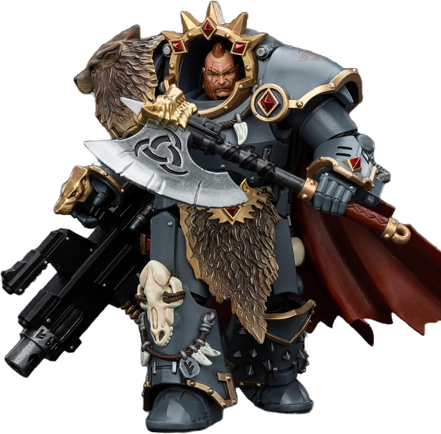 JOYTOY 1/18 Action Figures - Warhammer The Horus Heresy Space Wolves Hvarl Red-Blade - 5‘’,Classic Character,Collectible,Age 15 and Above
