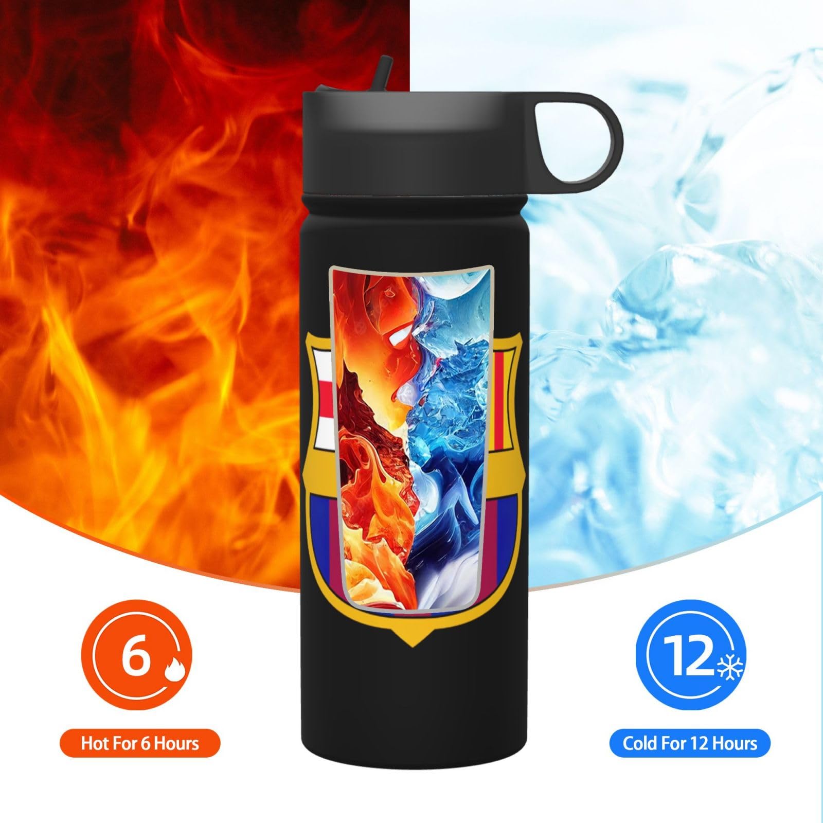 Amazon｜Fcバルセロナ 水筒 直飲み 魔法瓶 マグボトル 真空 断熱