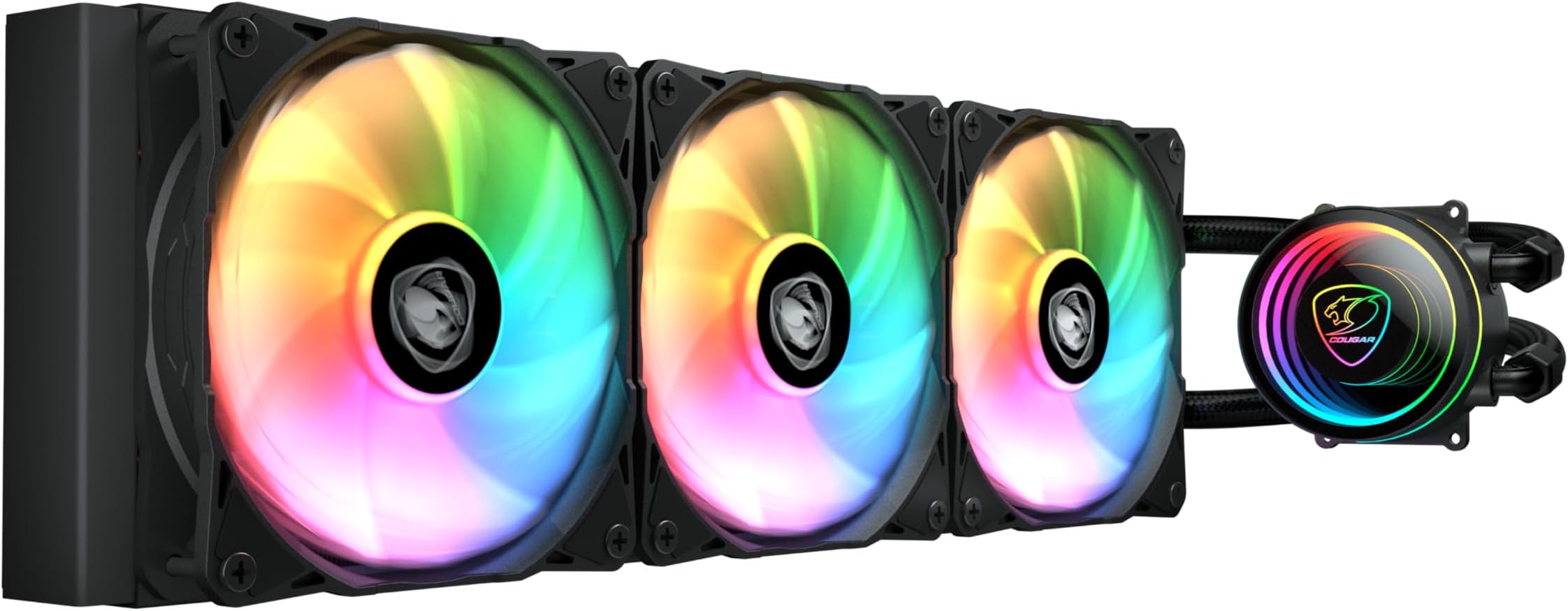 Poseidon Elite ARGB 360 AIO Liquid Cooler, Utteright Fins Design, Rotatable Pump Head For Logo Orientation, Noise 33.5 dB(A) - Black