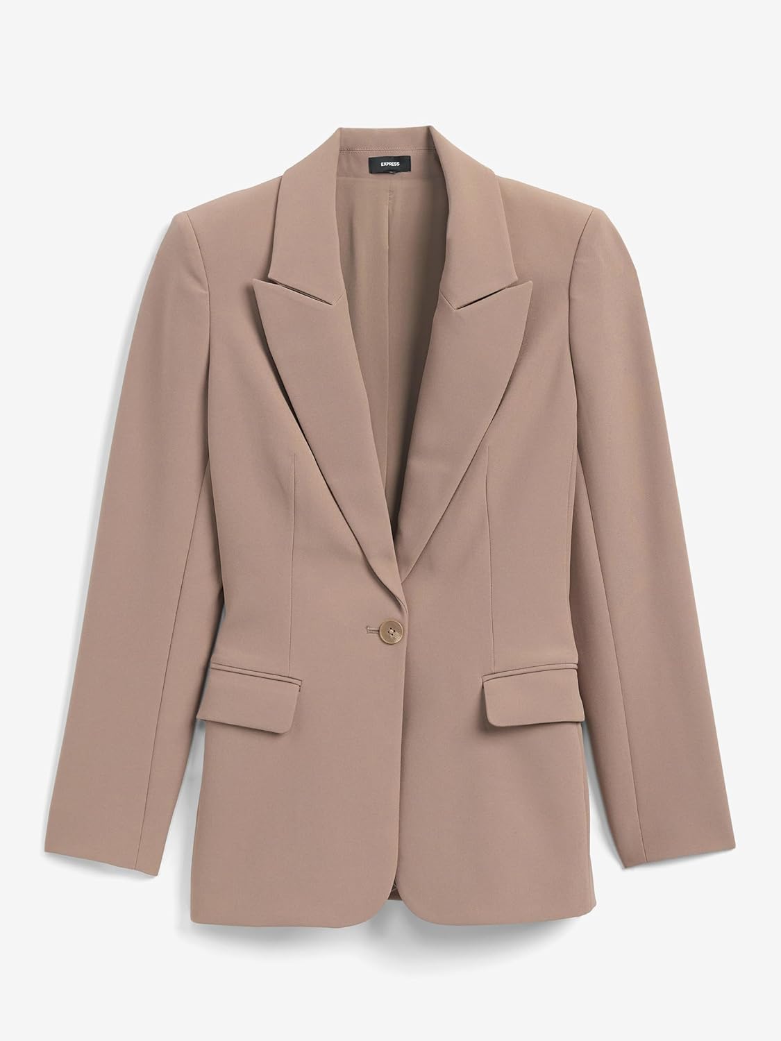 EXPRESS Women's Long Slim Blazer - Mushroom
