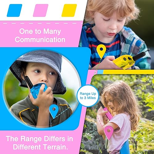 Miniatura 2 de Walkie Talkies para niñas juguetes, paquete de 3 Walky Talkies para niños y niñas de 4 a 12 años, juguetes de radio de dos vías