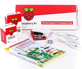 sb components Raspberry Pi 4 Official Starter Kit, Official Raspberry Pi 4 Desktop Kit Raspberry Pi 4 Model B 8GB Starter Kit Motherboard with 16GB SD Card Preloaded with Raspbian