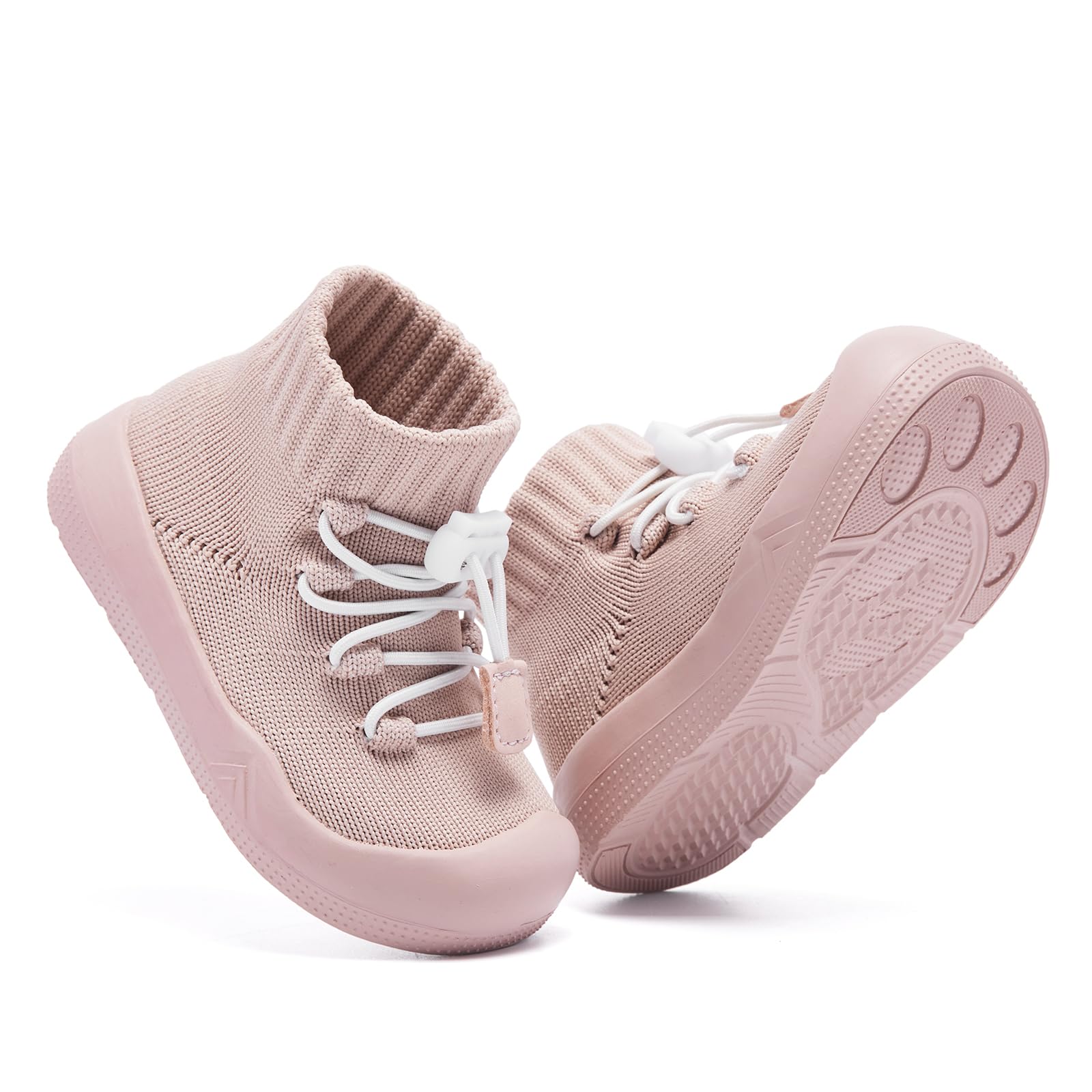 Engtoy Babysockenschuhe rutschfeste atmungsaktive weiche Gummisohle für Baby Mädchen, Rosa, 15-18 Monate Säugling