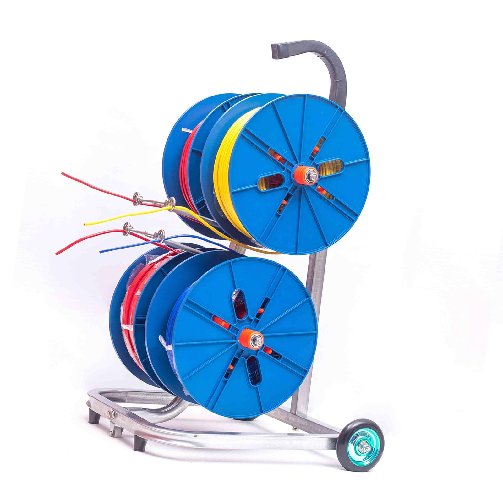 WDSOPK Wire Spool Rack,Multi-Spool Wire Rack Dispenser,4/6 Rods Heavy Duty Wire Spool Cart,for Ribbon Filament Automotive Wiring Storage (Blue 6 Rods Wire)