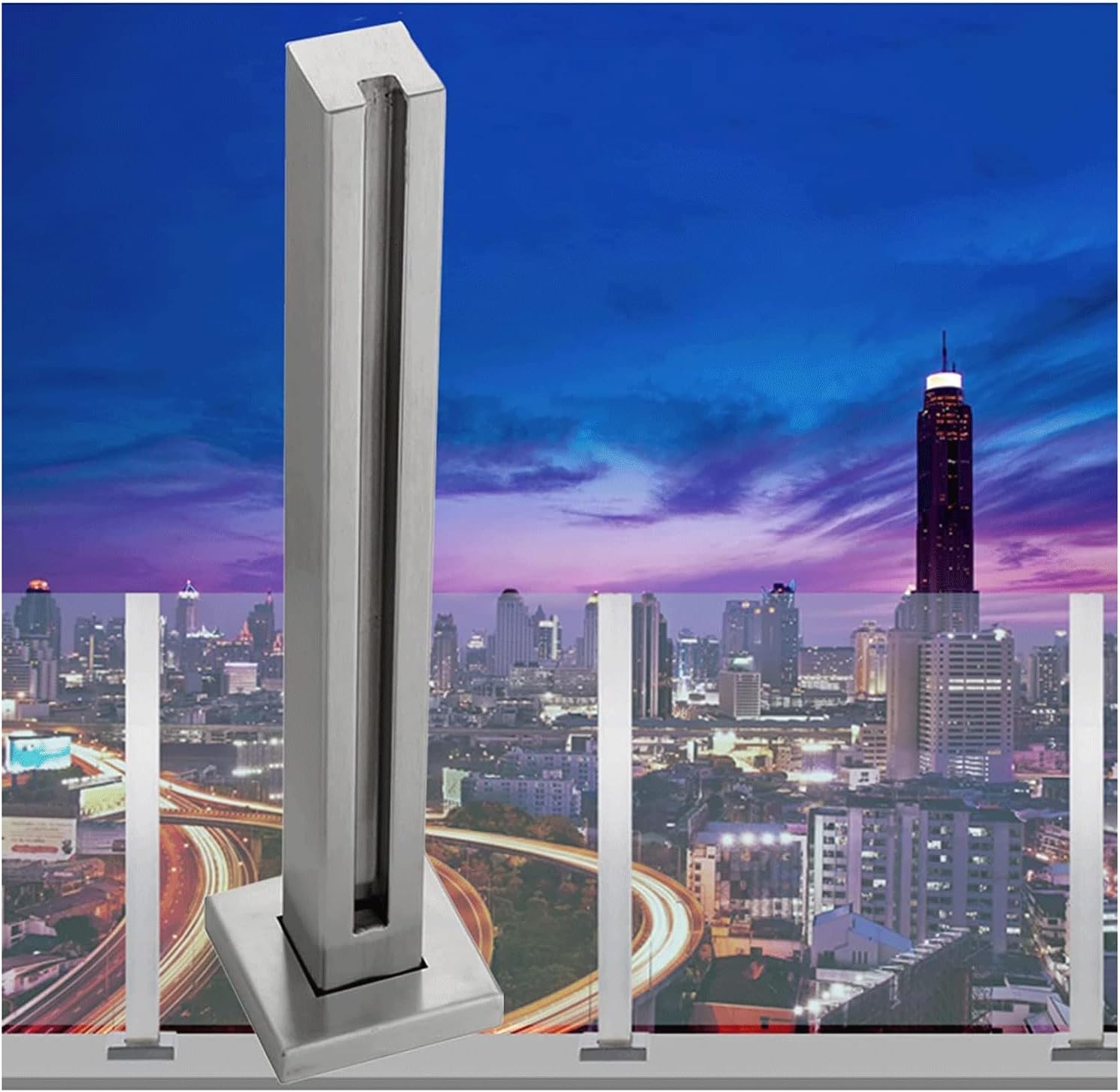 Amazon.com: Railing Posts Square Stainless Steel Balustrade Posts Glass ...