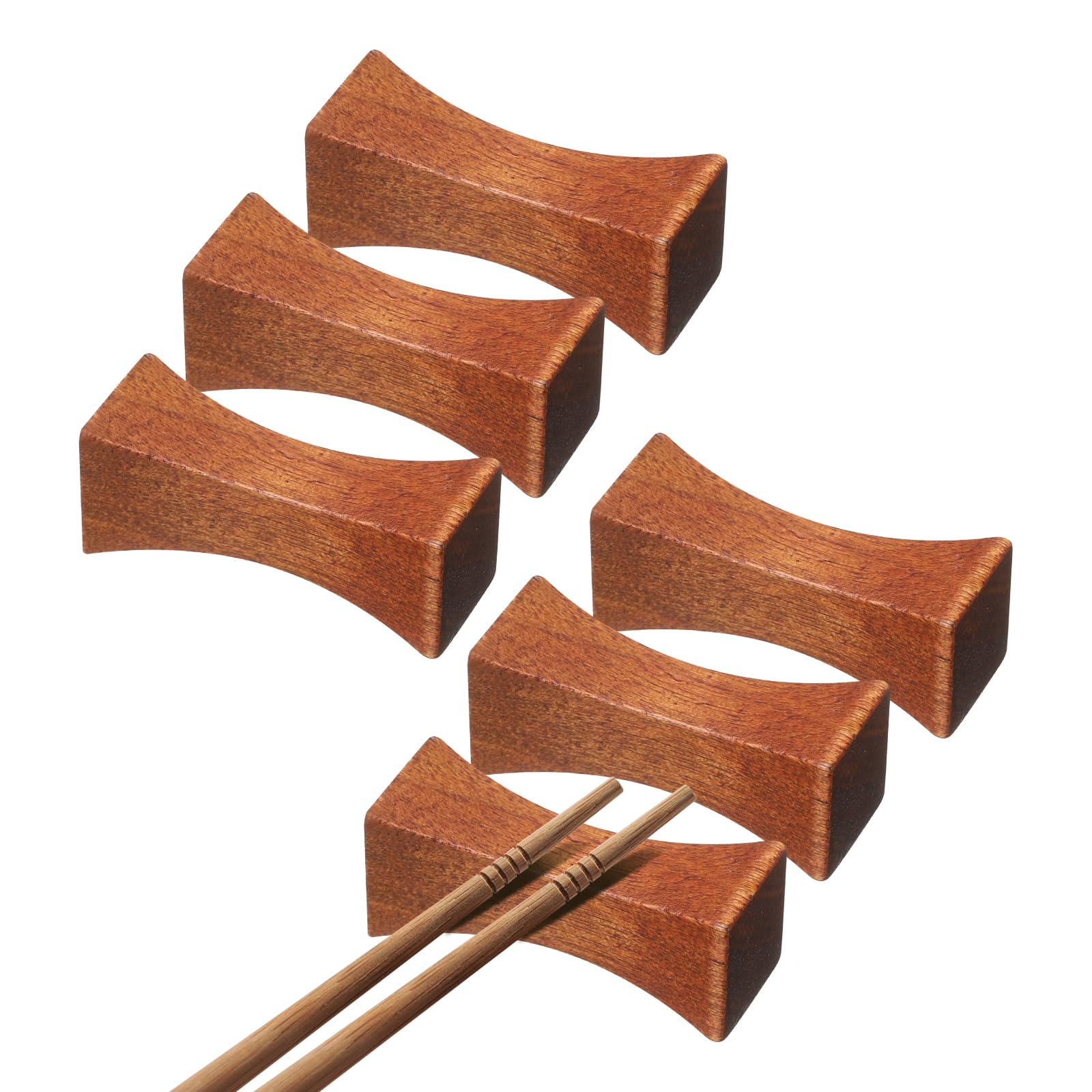 Repose-baguettes en bois marron lot de 6 décoration table pour cuillère