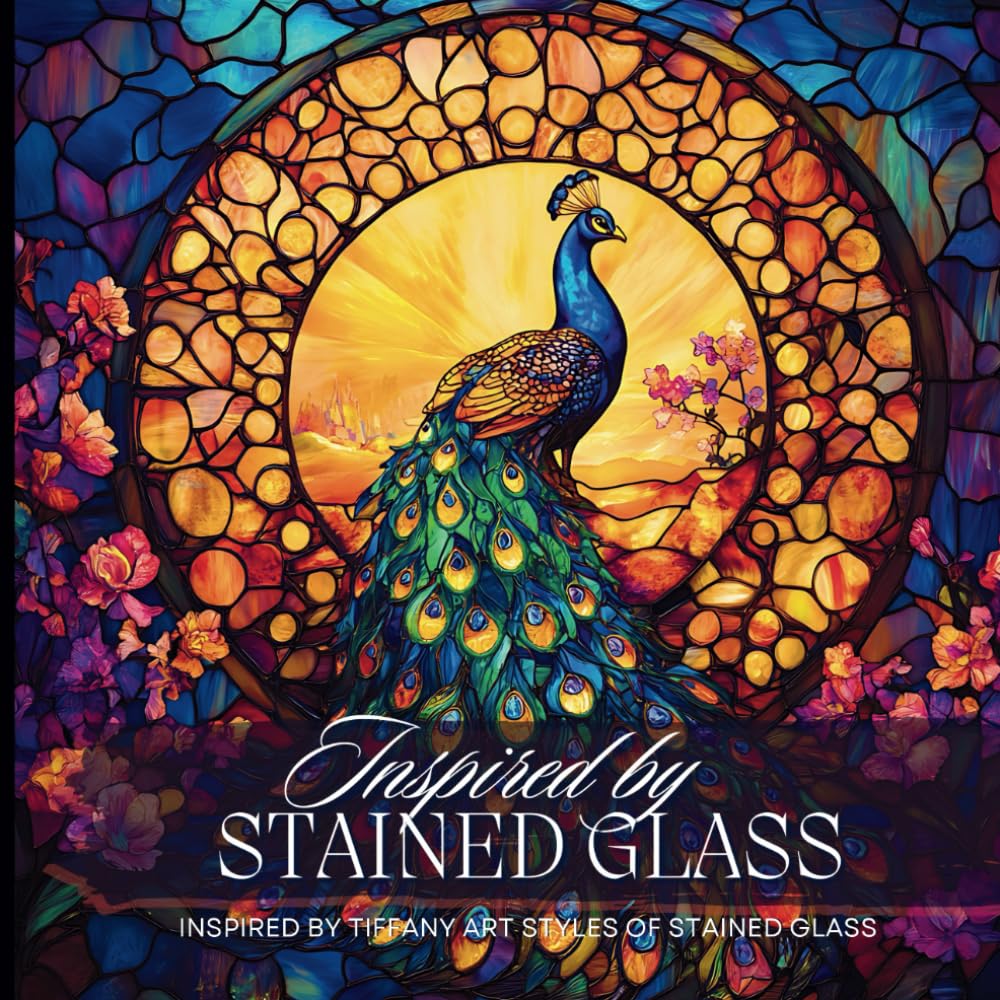 Inspired by Stained Glass Fine Art Coloring Book for Adults – Elegant Art Nouveau Designs for Relaxation and Creativity: Masterpieces by Magpie