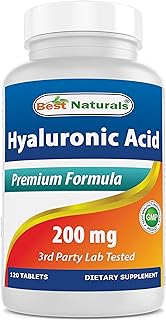 Best Naturals Hyaluronic Acid 200 mg 120 Tablets (Non-GMO, Gluten Free) - Promotes Youthful Healthy Skin & Healthy Joint F...