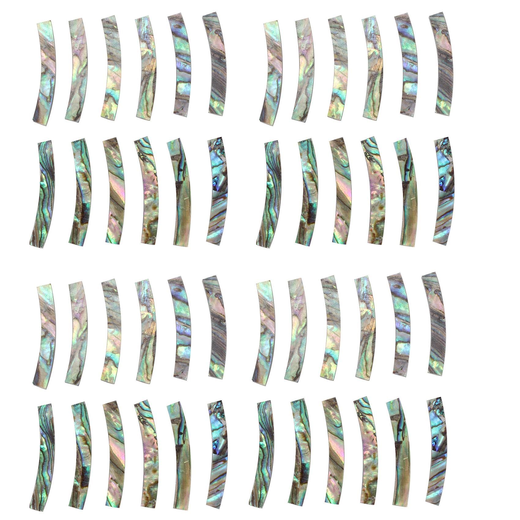 Cwmiibili 48Pcs Guitar Soundhole Rosette Abalone Shell Inlay Curved Strips Guitar Sound Hole Inlay 4mm Width