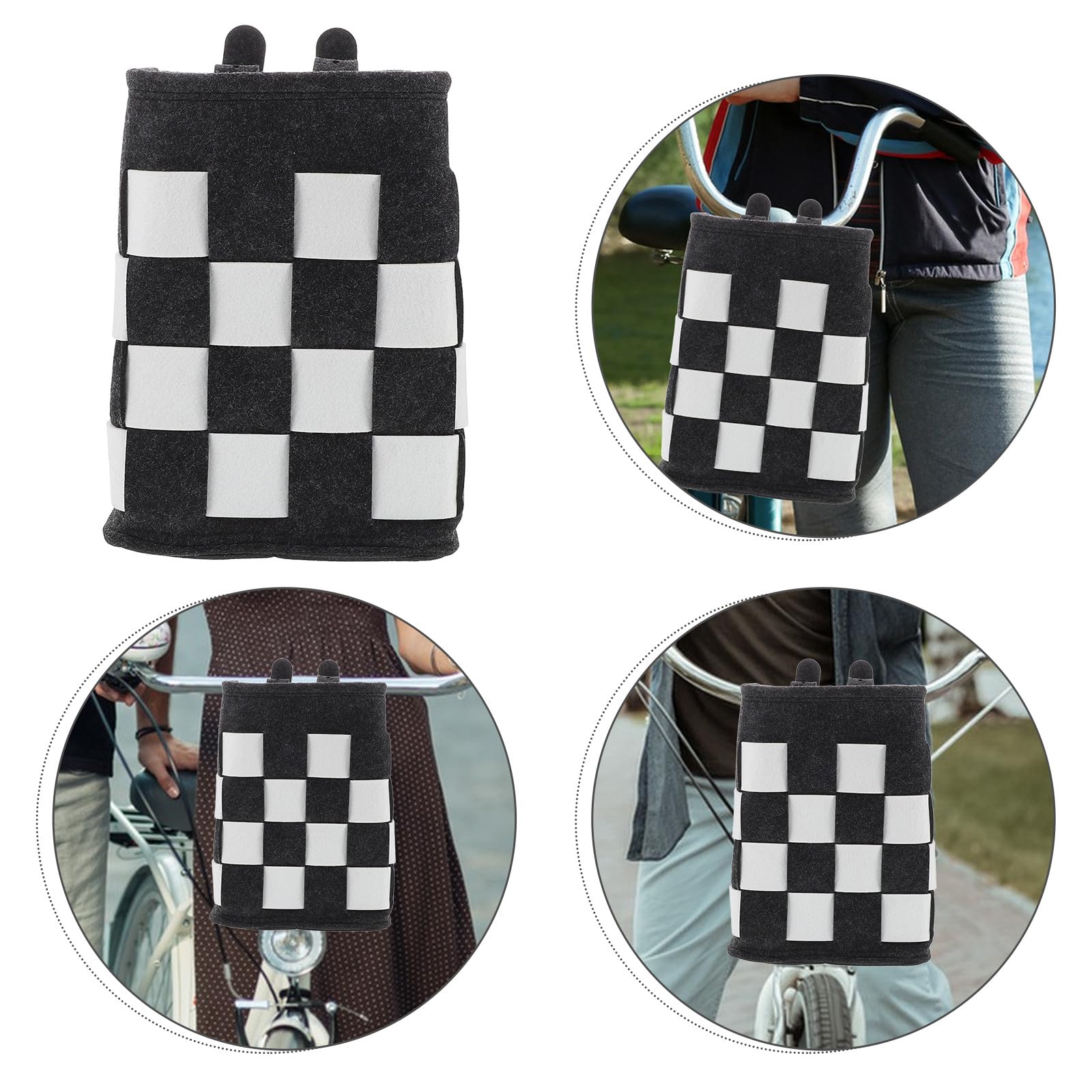 Cesta Resistente al Desgaste y Deformación de Fieltro Plegable Gran Capacidad Patinete Adecuado como Cesta Delantera de Ciclismo para Niña