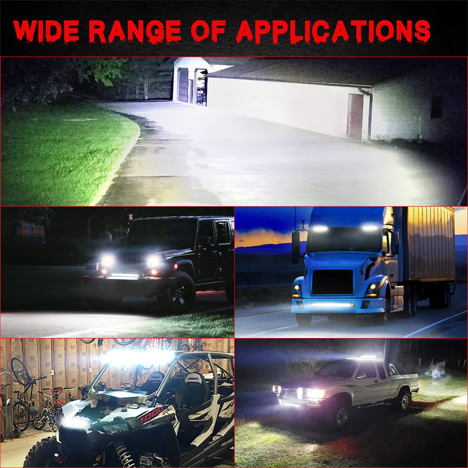 6D Ultra Strip LED Light Bar Driving Fendinebbia Lampada Da Lavoro 4X4 Led Bar Per Moto Fuoristrada SUV ATV Trattore,8inch