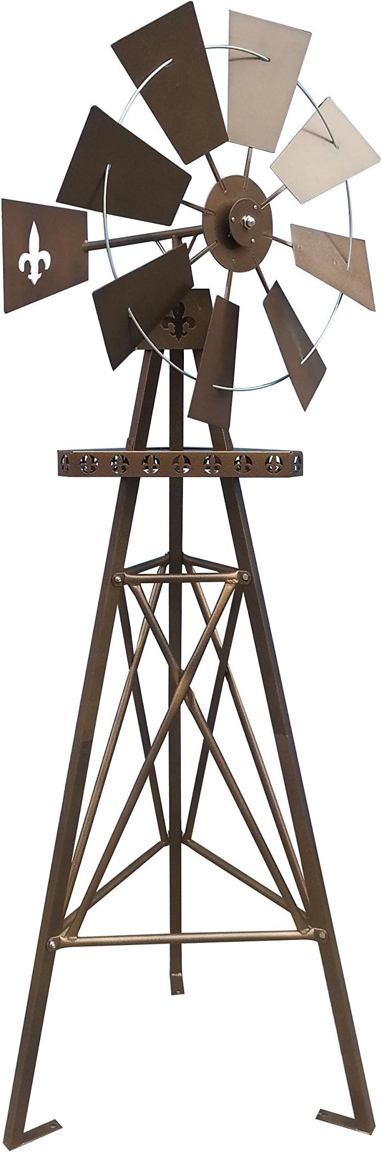 Leigh Country TX 93471 6' Rustic Tripod Fleur De Lis Metal Windmill