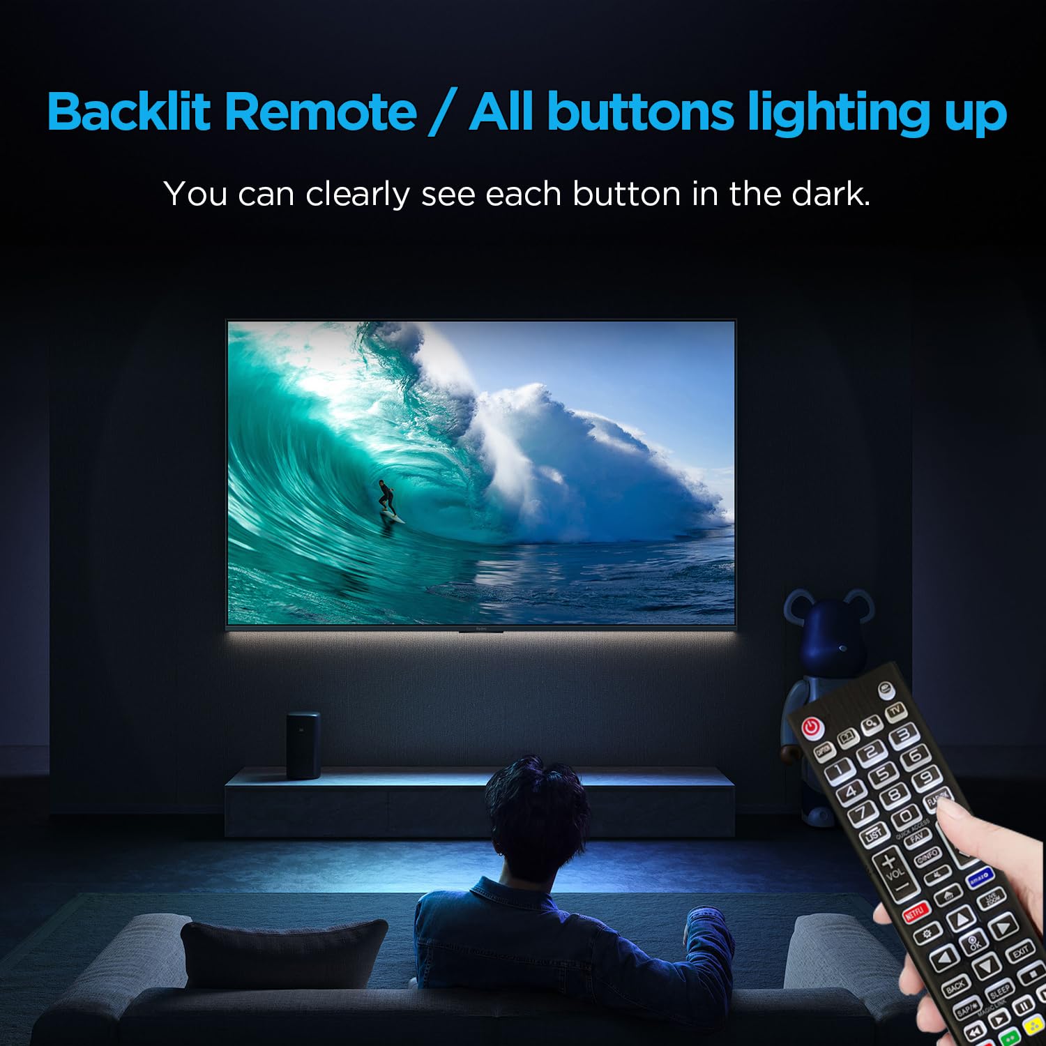 Zamienny podświetlany pilot zdalnego sterowania do LG Smart TV, do telewizorów LG LCD LED HD UHD OLED QNED NanoCell 4K 8K Series (wszystkie przyciski podświetlane)