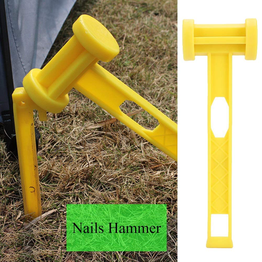 MAGT Marteau, Portable en Plastique Terre Clous Marteau Tente Légère Peg Marteau Camping en Plein Air Outils Accessoires