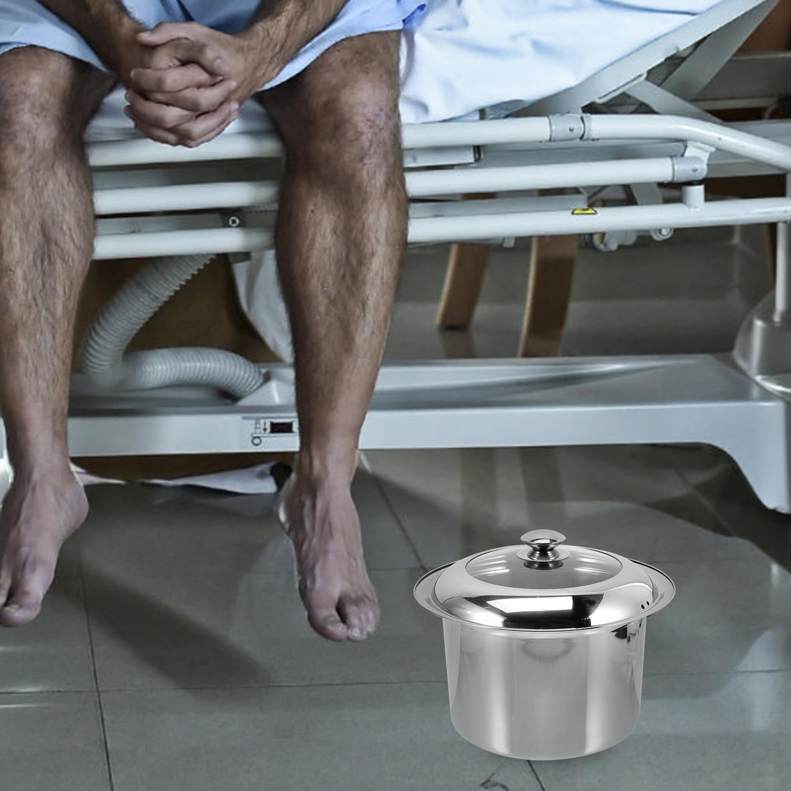 PACKOVE Spazzolino in Acciaio Inossidabile Coperchio, Pentola Inox Pratica e Conveniente per Anziani, Uso Domestico, Contenitore Igienico Portatile